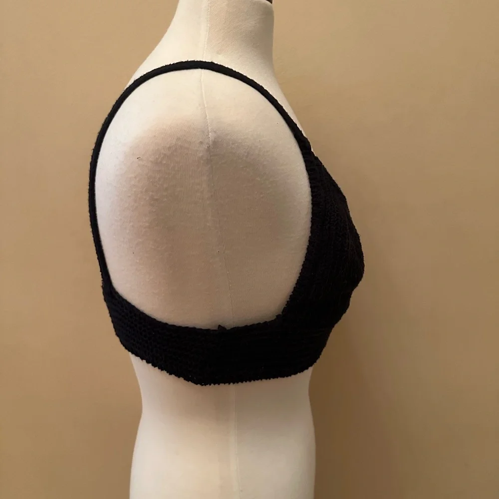 Anthropologie Black Textured Bralette - Picture 3 of 6